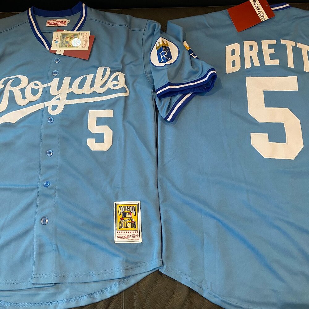 KANSAS CITY ROYALS GEORGE BRETT Men's JERSEY M,L,XL,2X NWT by Miichell and Ness
